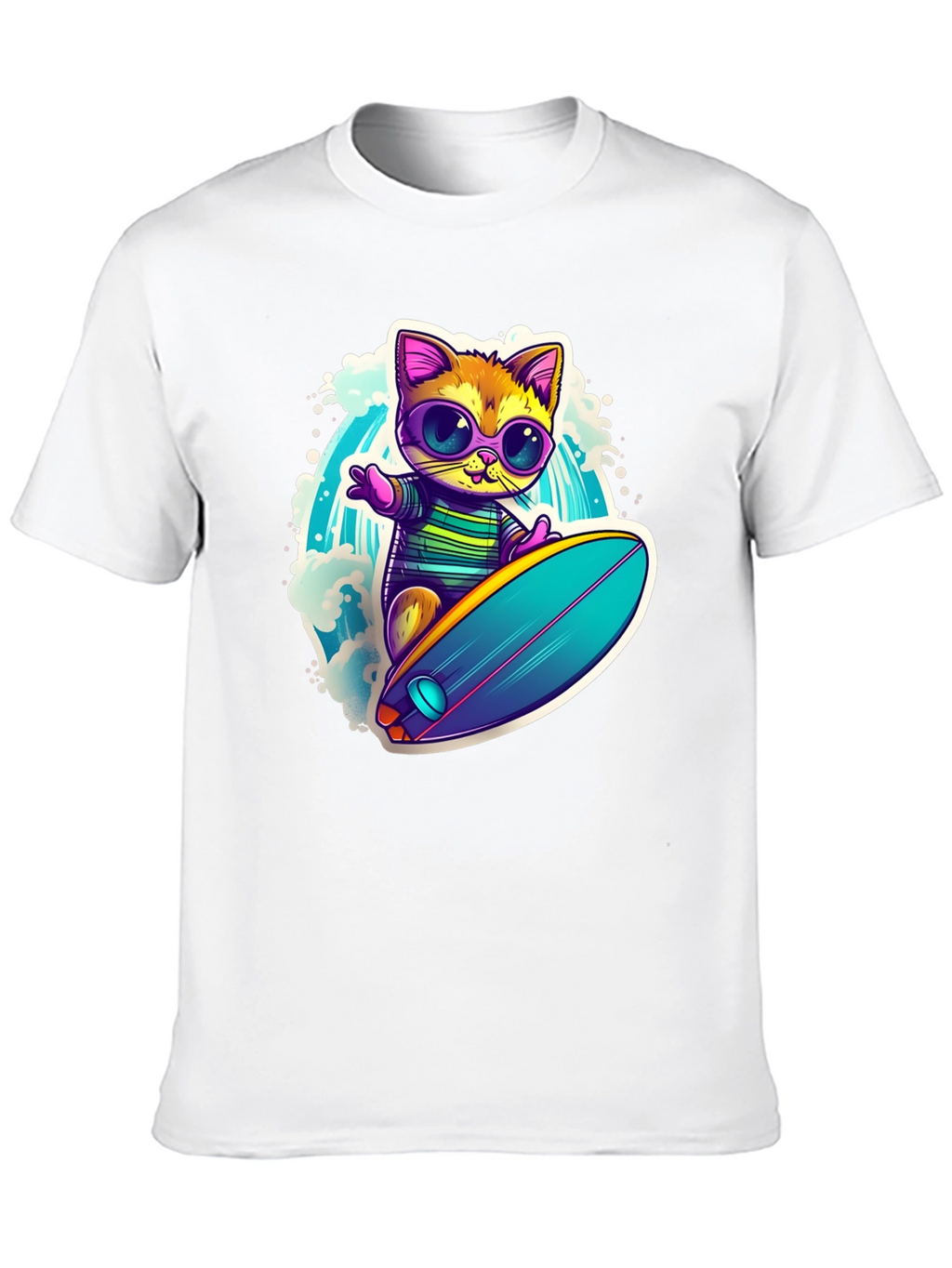 Cool Cat Surfing Graphic Tee