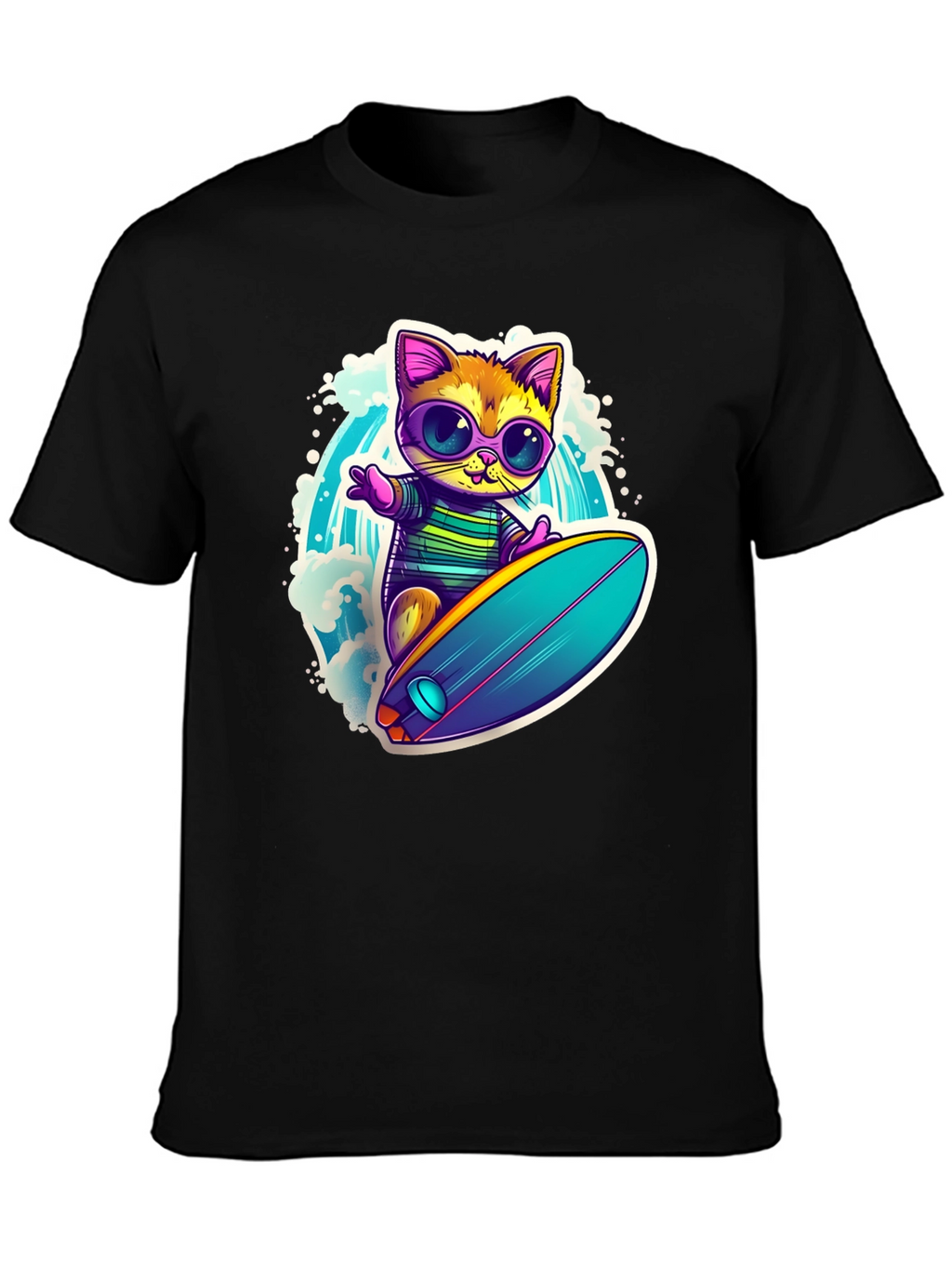 Cool Cat Surfing Graphic Tee