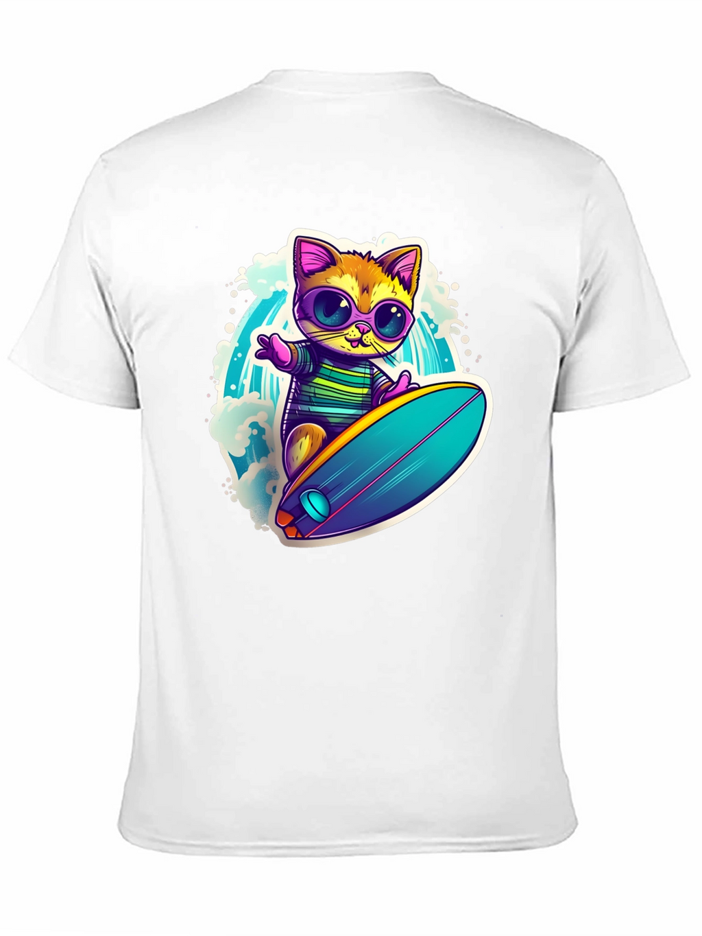 Cool Cat Surfing Graphic Tee