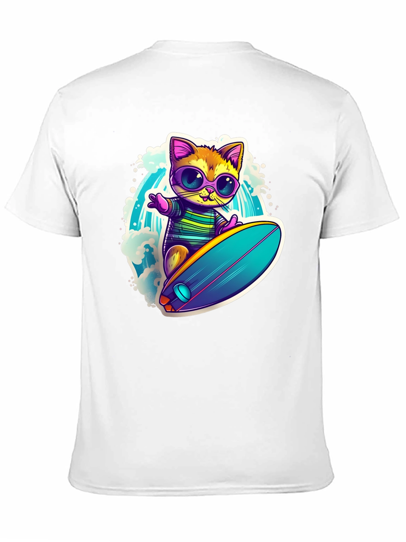 Cool Cat Surfing Graphic Tee