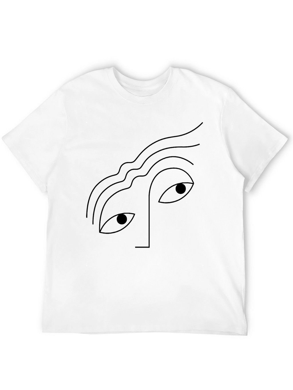 Minimalist Face Graphic Black T-Shirt