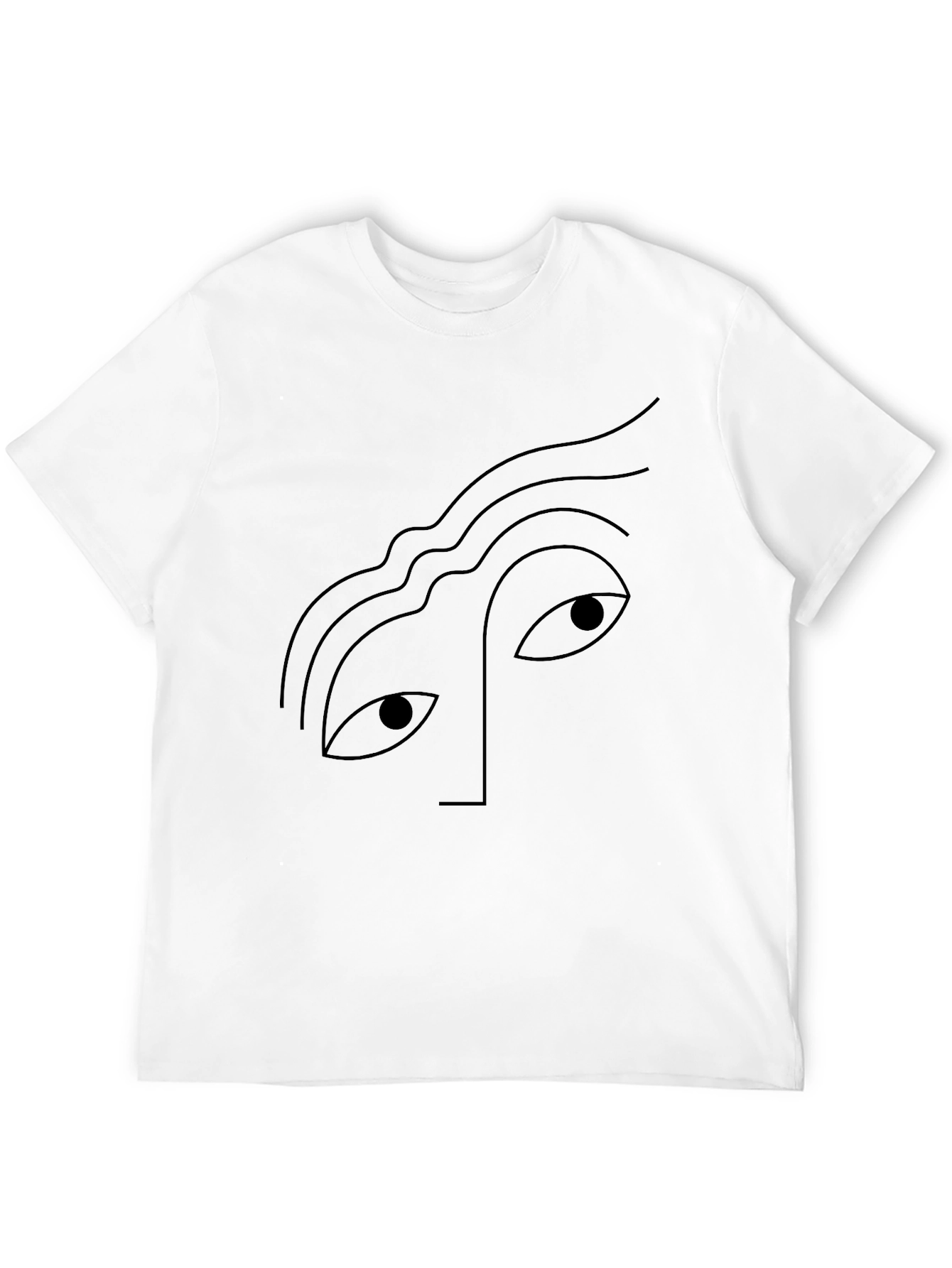 Minimalist Face Graphic Black T-Shirt