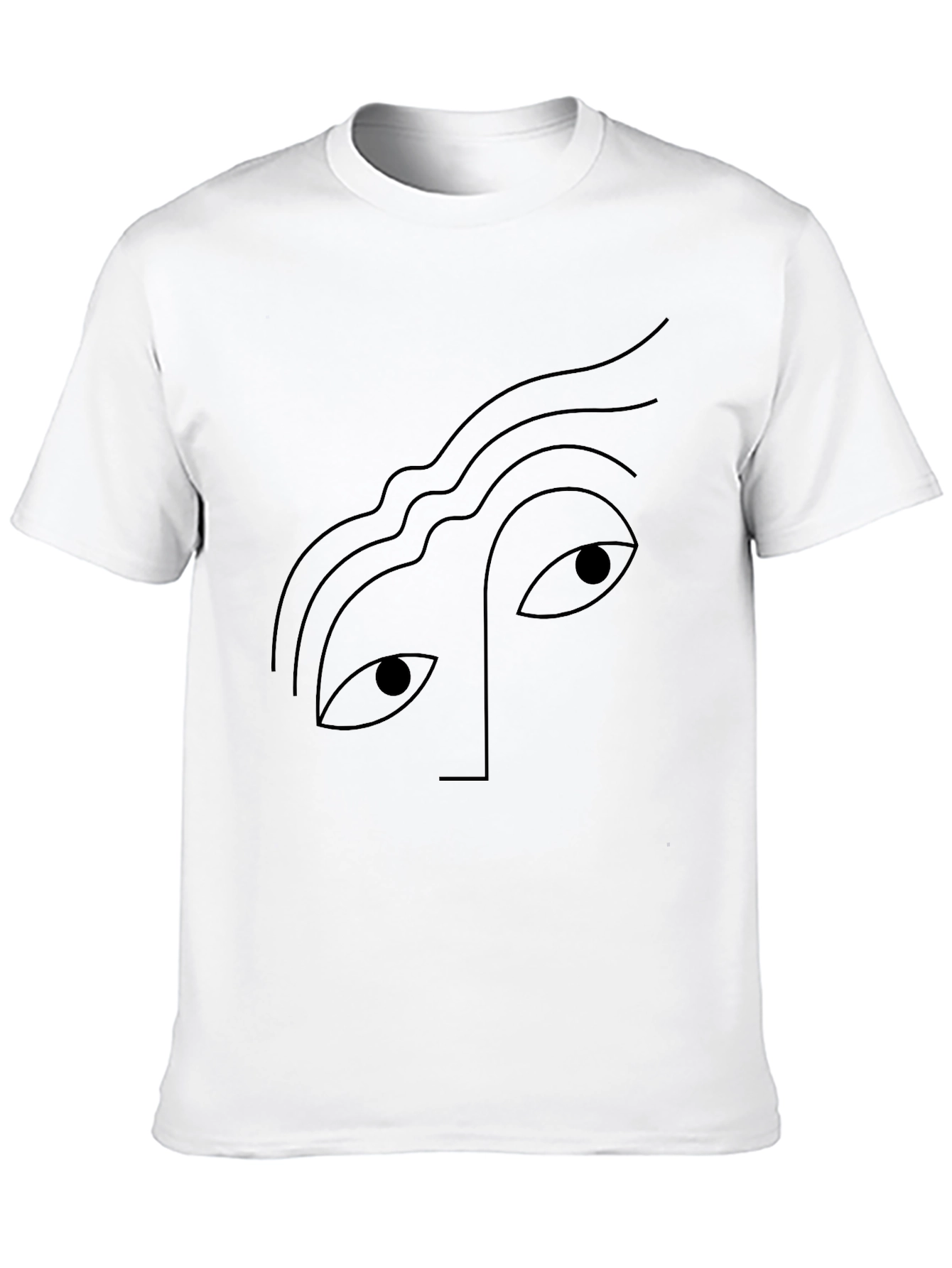 Minimalist Face Graphic Black T-Shirt