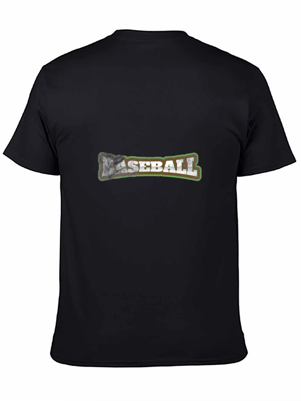 Distressed Baseball Graphic Black T-Shirt