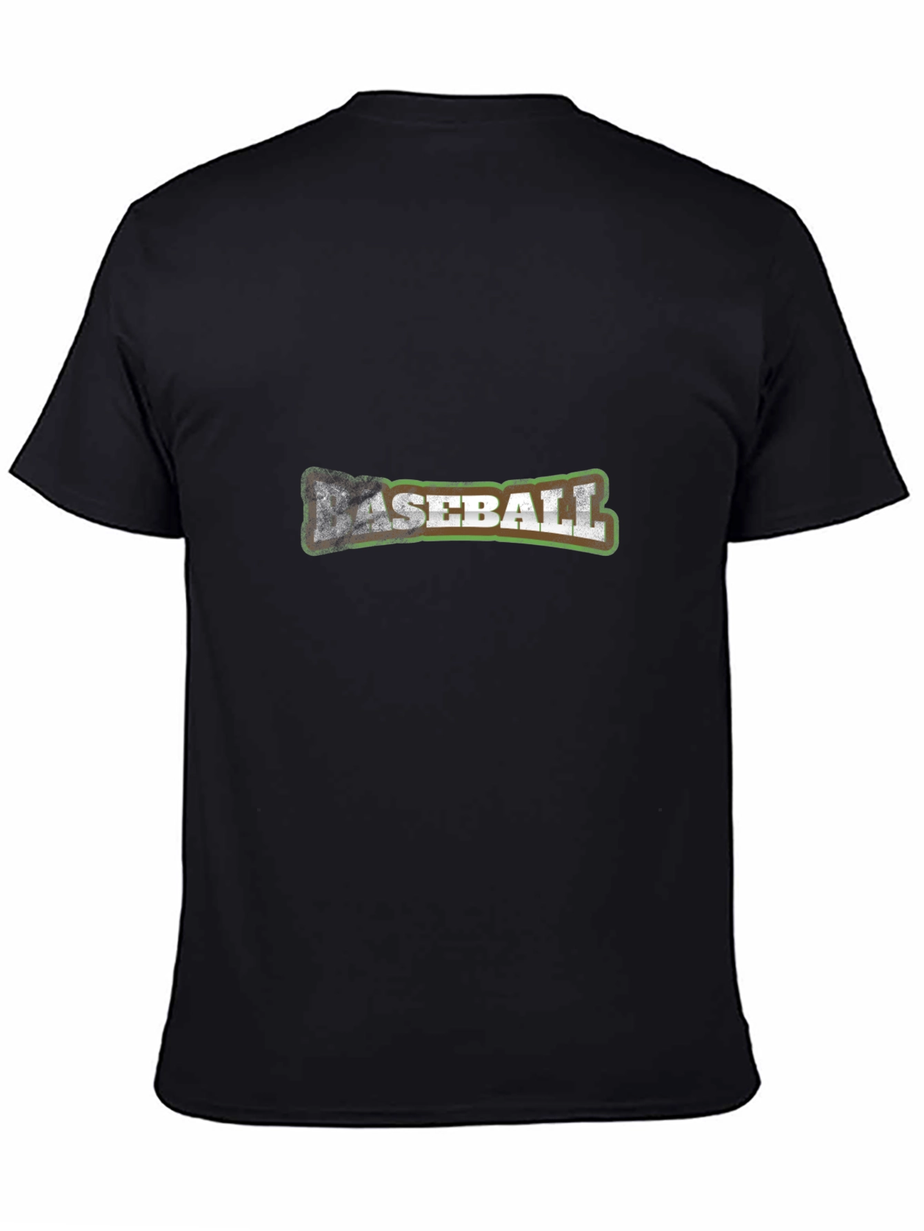 Distressed Baseball Graphic Black T-Shirt