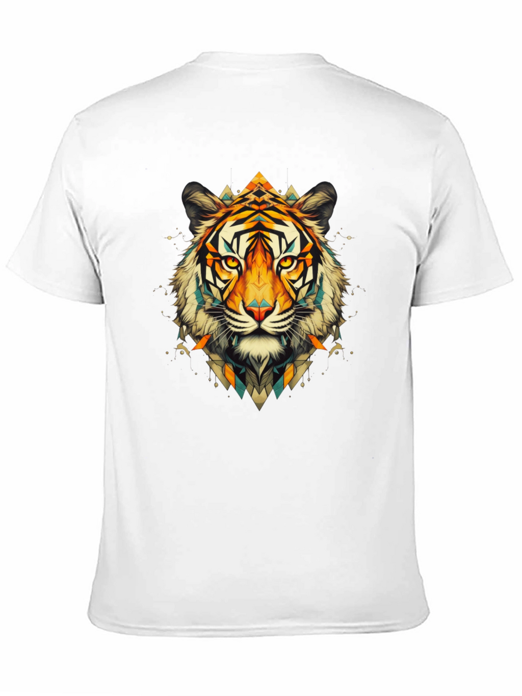 Geometric Tiger Graphic Black T-Shirt
