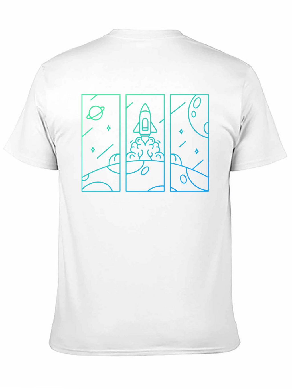 Space Rocket Launch T-Shirt - Black