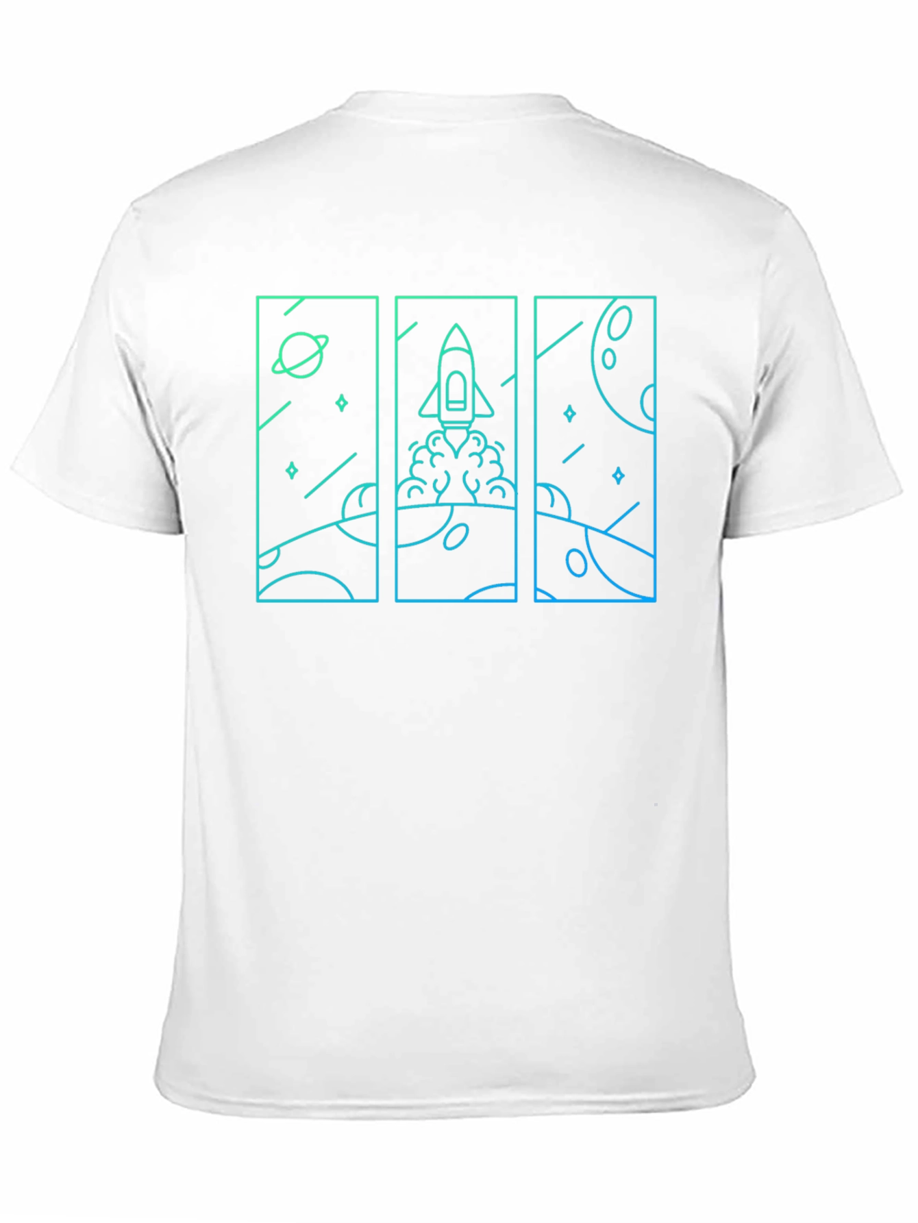Space Rocket Launch T-Shirt - Black