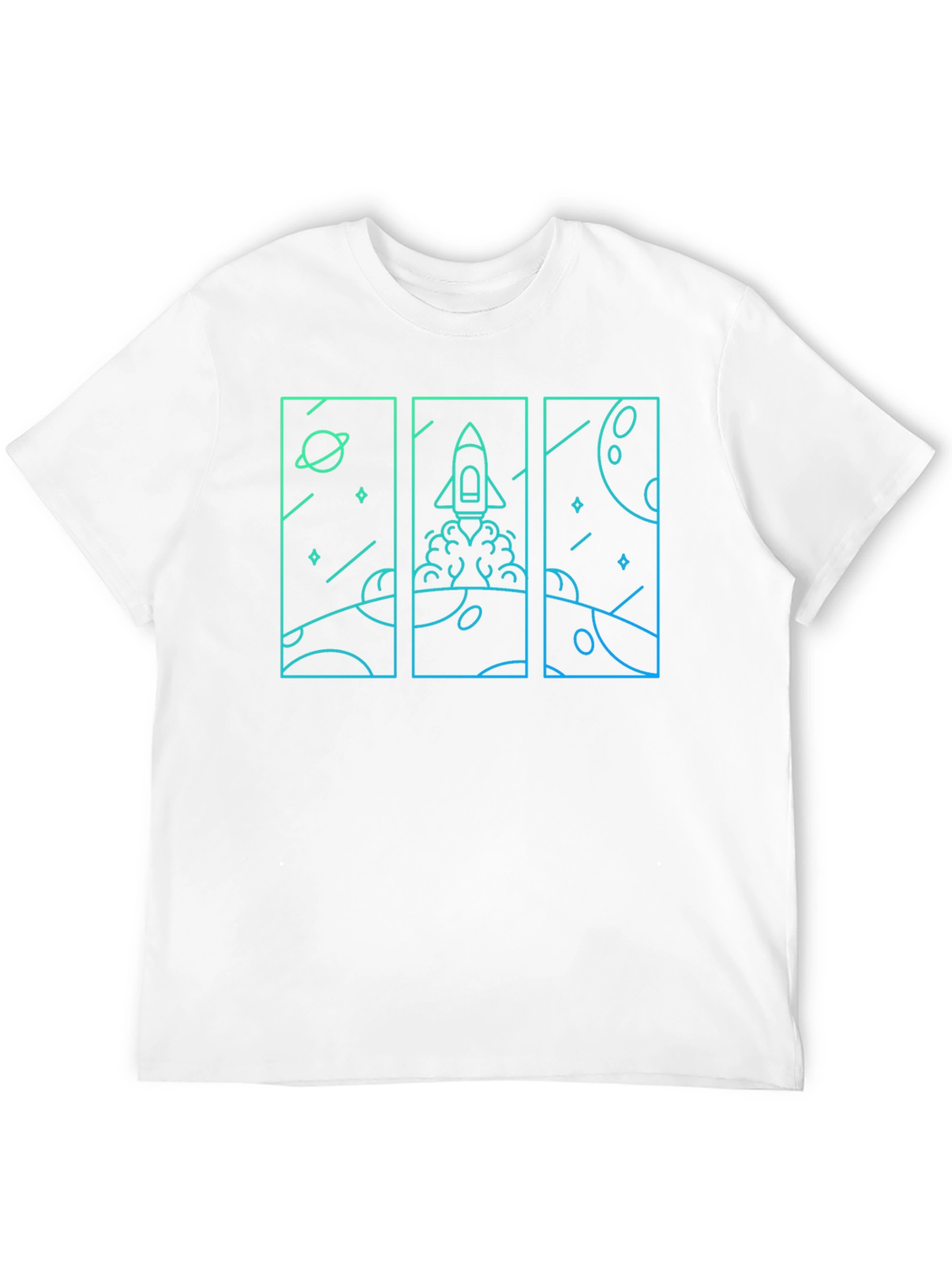 Space Rocket Launch T-Shirt - Black