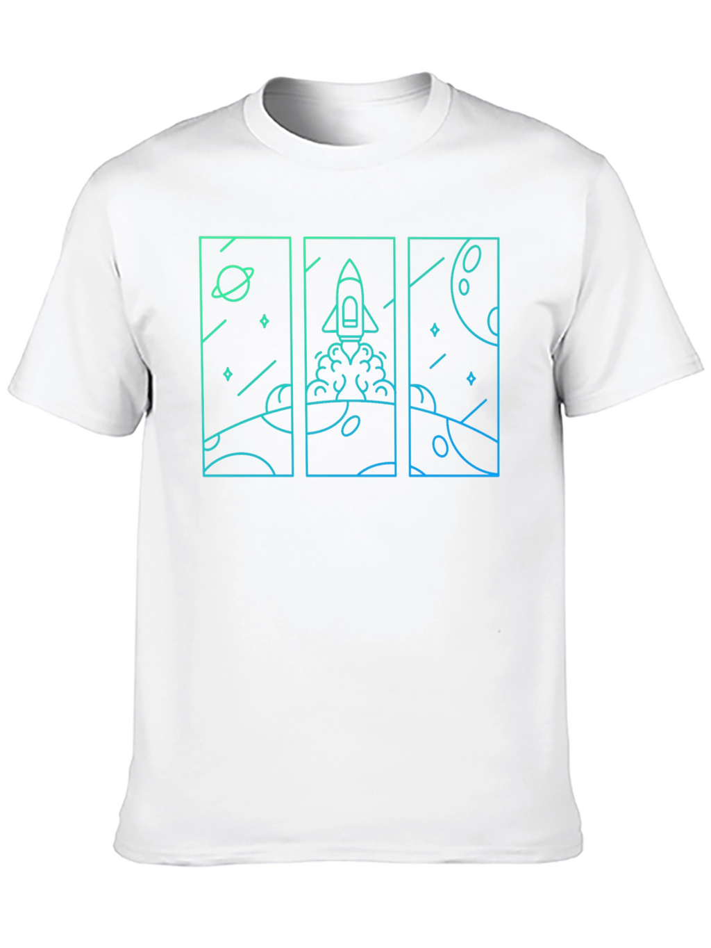 Space Rocket Launch T-Shirt - Black
