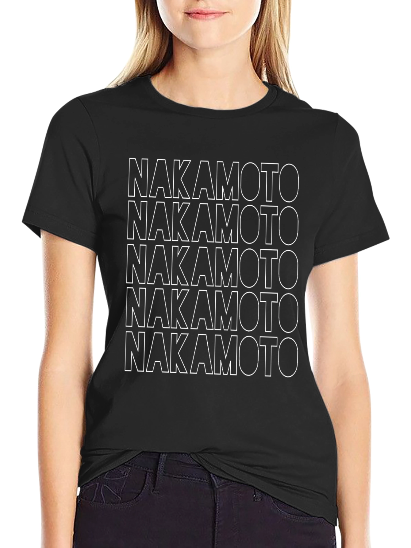 Nakamoto Stacked Text Graphic Tee - Black