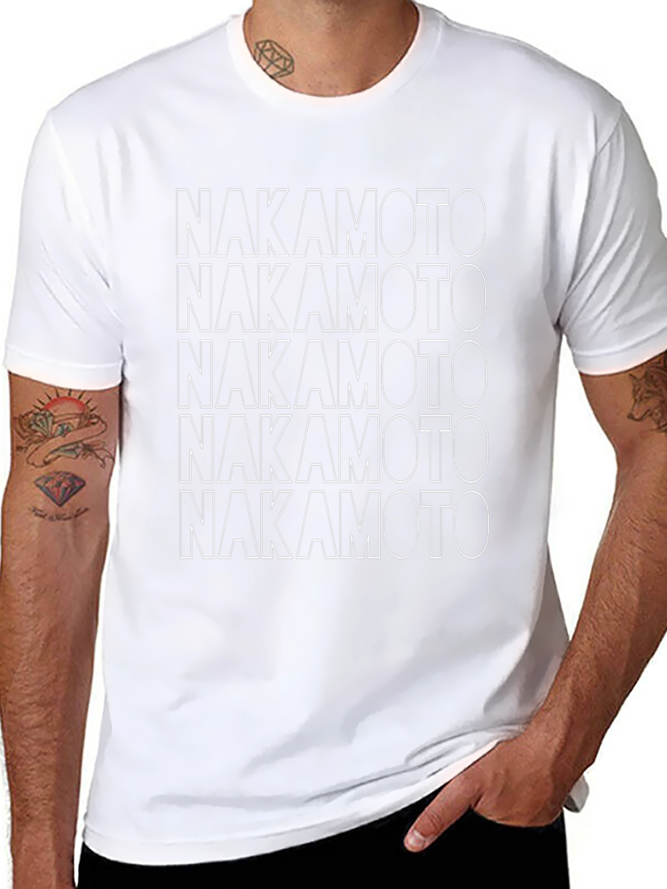 Nakamoto Stacked Text Graphic Tee - Black