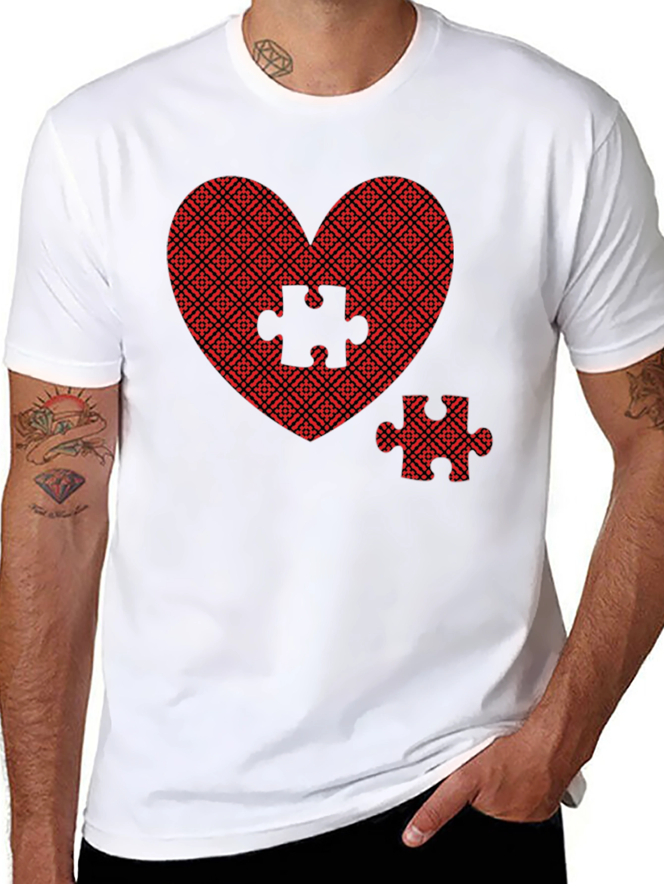 Heart Puzzle Piece Graphic Tee