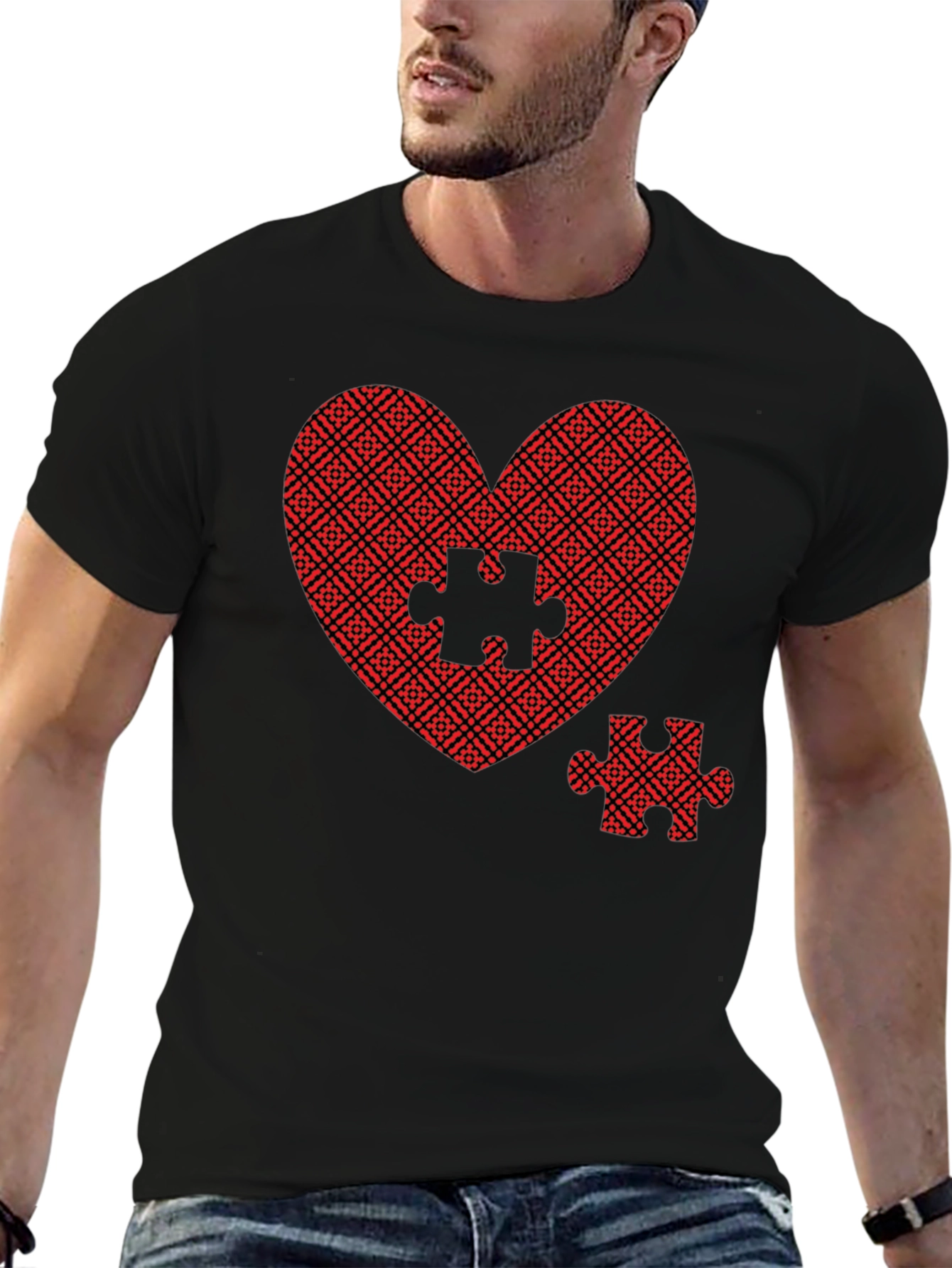 Heart Puzzle Piece Graphic Tee