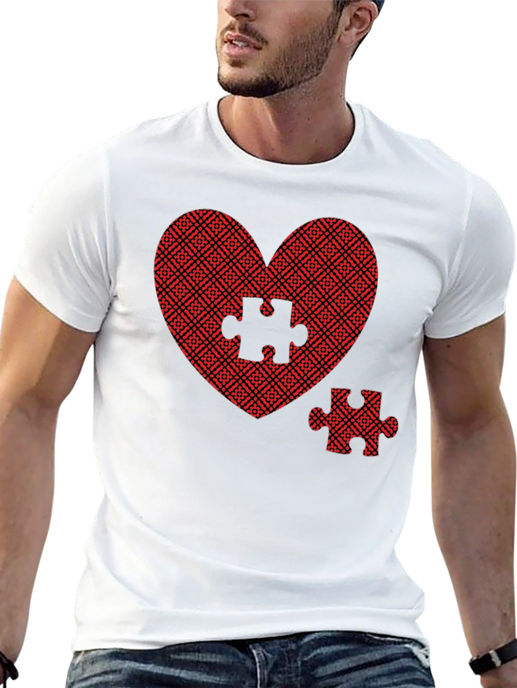Heart Puzzle Piece Graphic Tee