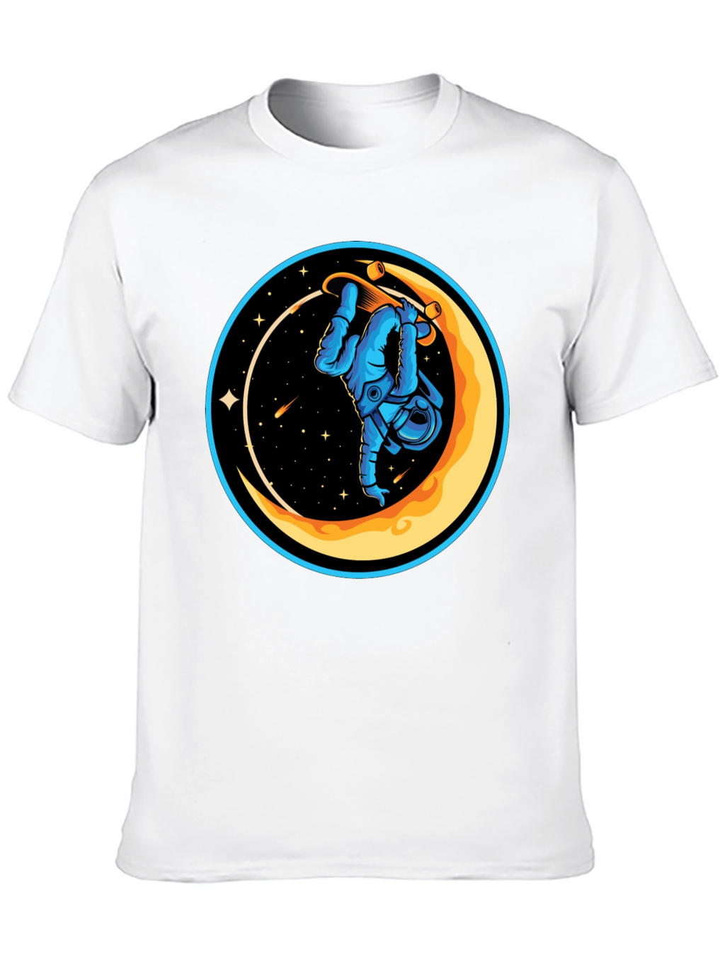 Astronaut Skateboard Moon Graphic T-Shirt