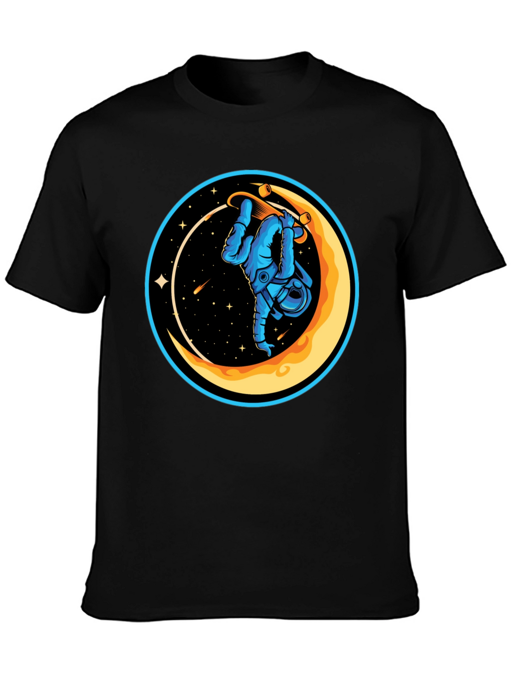 Astronaut Skateboard Moon Graphic T-Shirt