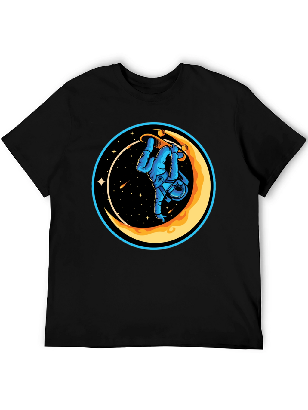Astronaut Skateboard Moon Graphic T-Shirt