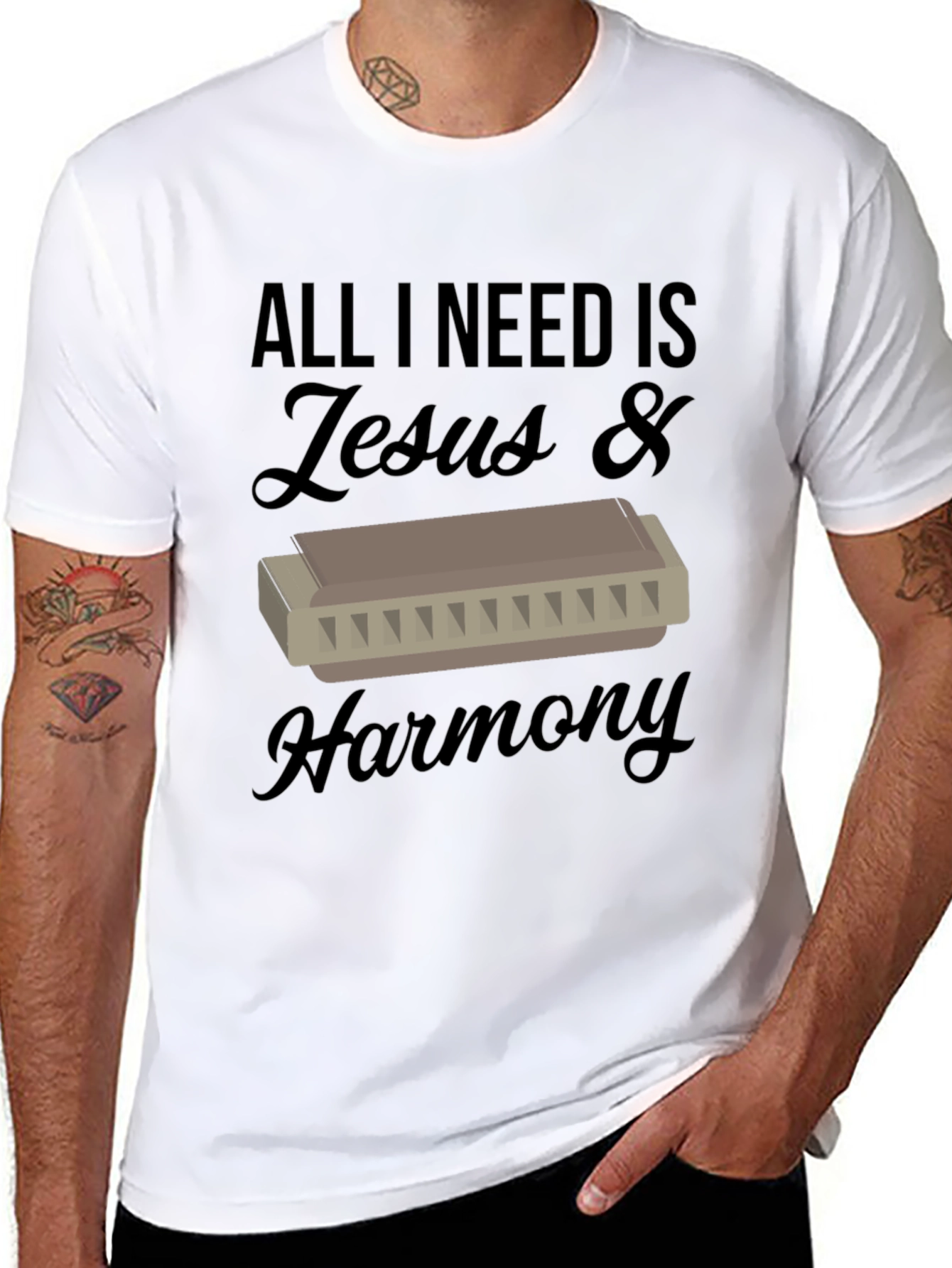 Jesus & Harmony T-Shirt - Music Lover Tee
