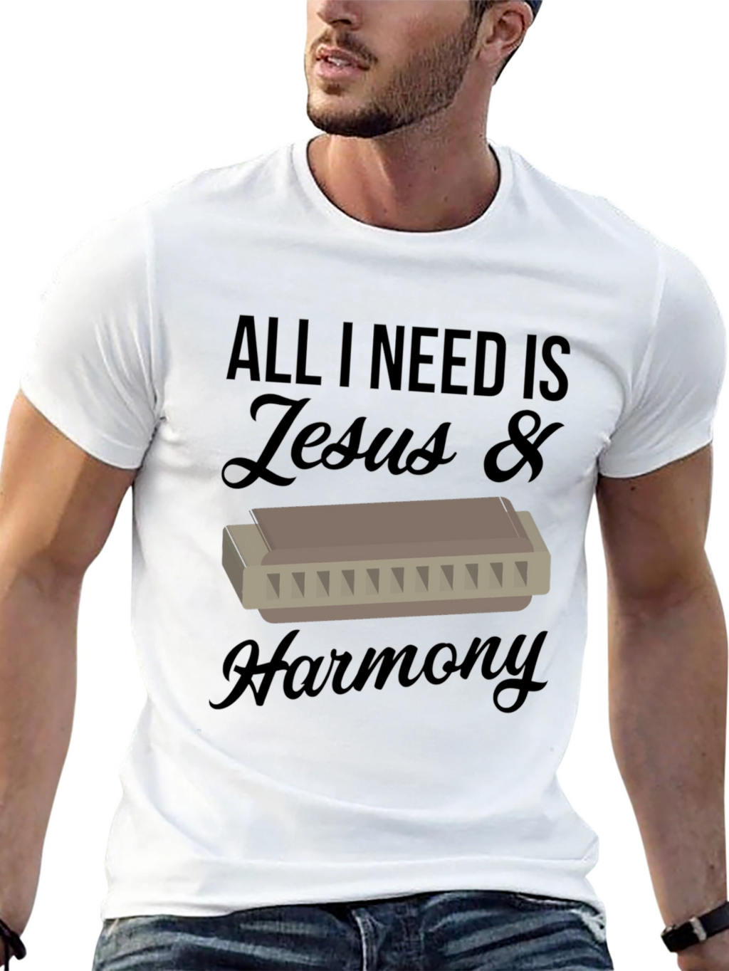 Jesus & Harmony T-Shirt - Music Lover Tee