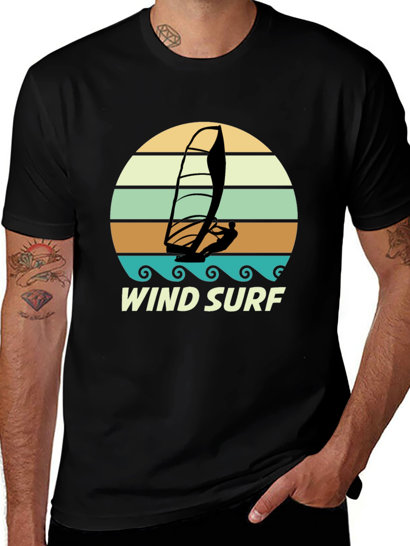 Retro Windsurf T-Shirt: Vintage Style Wave Rider Tee