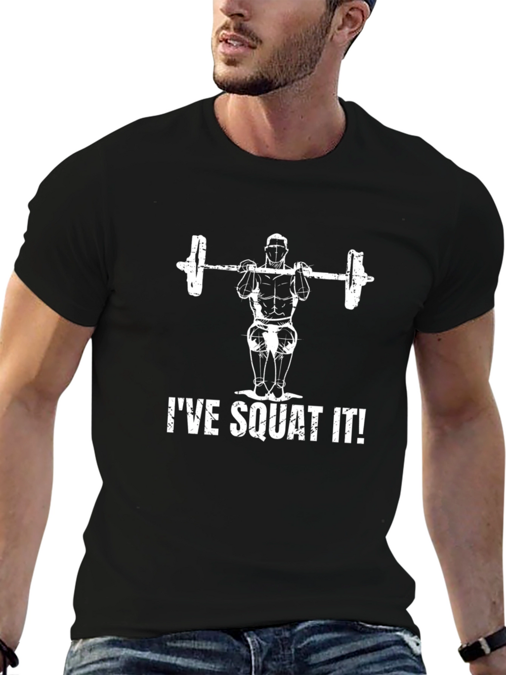 Ive Squat It! Mens Black Graphic T-Shirt