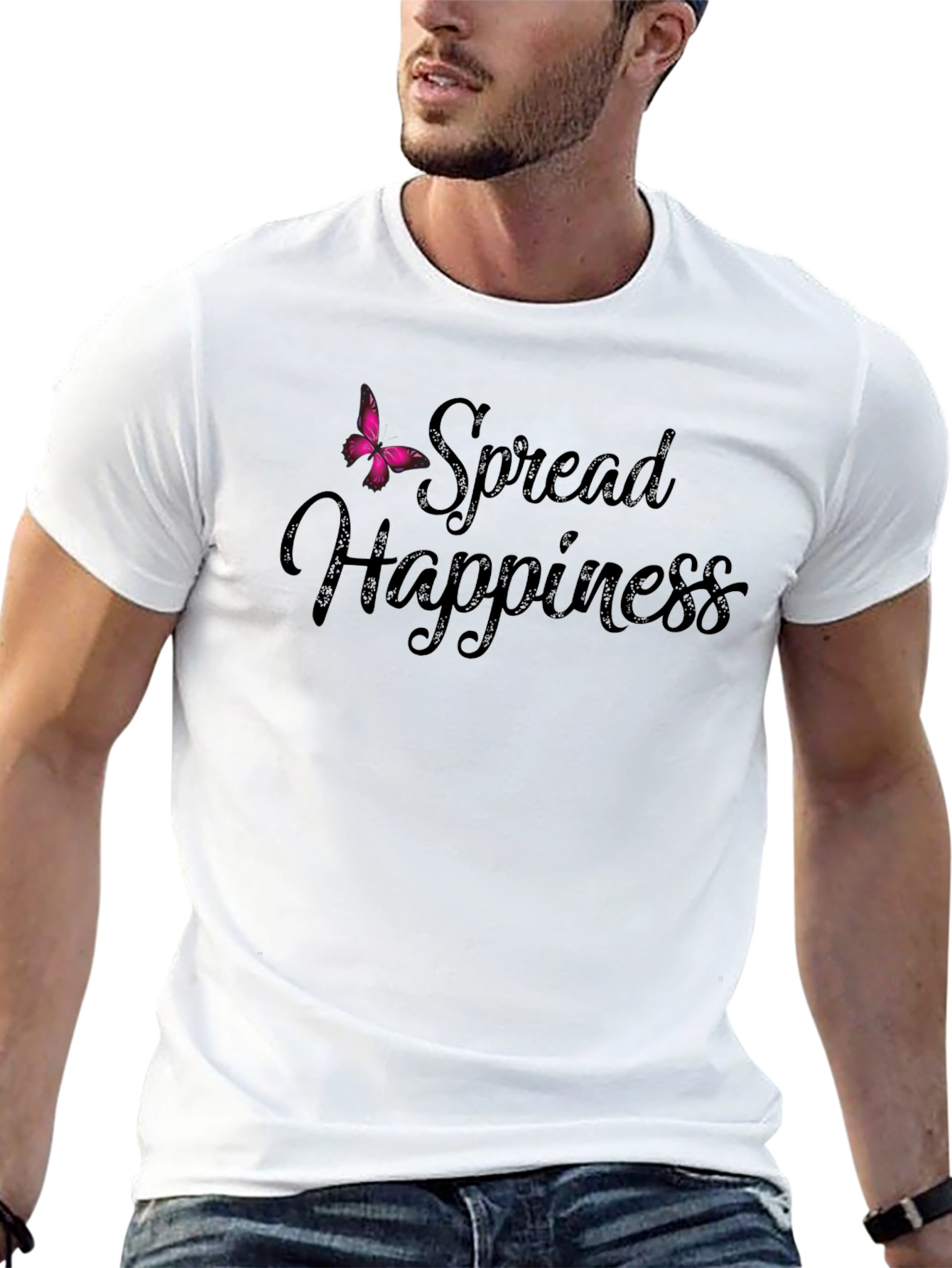 Spread Happiness Graphic T-Shirt