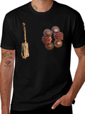 Unique Graphic T-Shirt - Musical Instrument Print