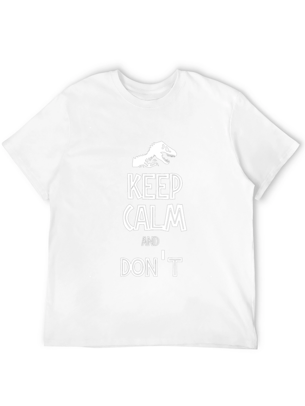 Keep Calm Dinosaur T-Shirt Funny Novelty Graphic Tee