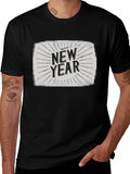 Happy New Year Graphic Tee - Black