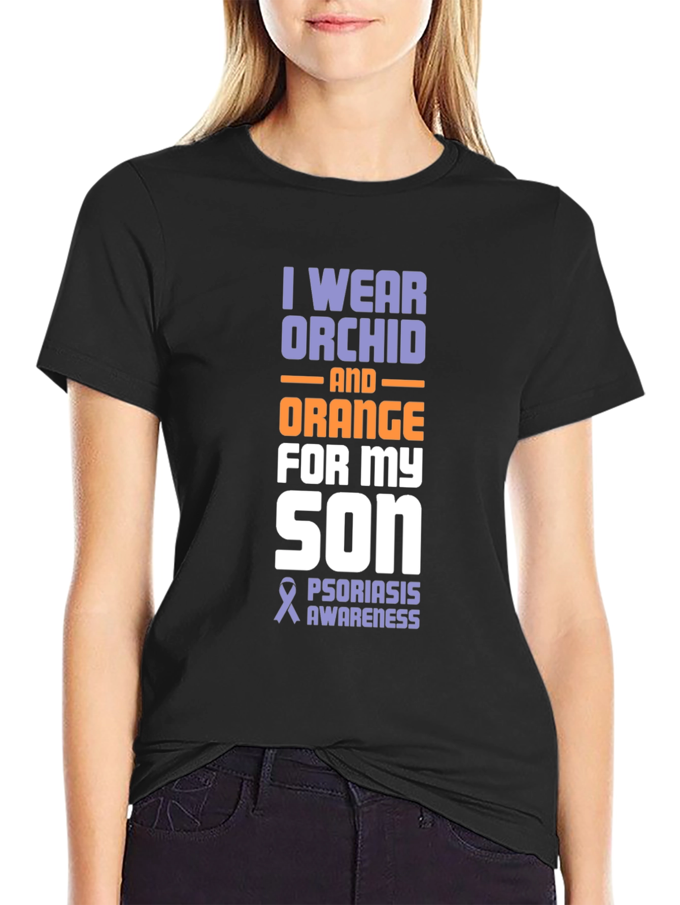 Orchid & Orange Psoriasis Awareness Son T-Shirt