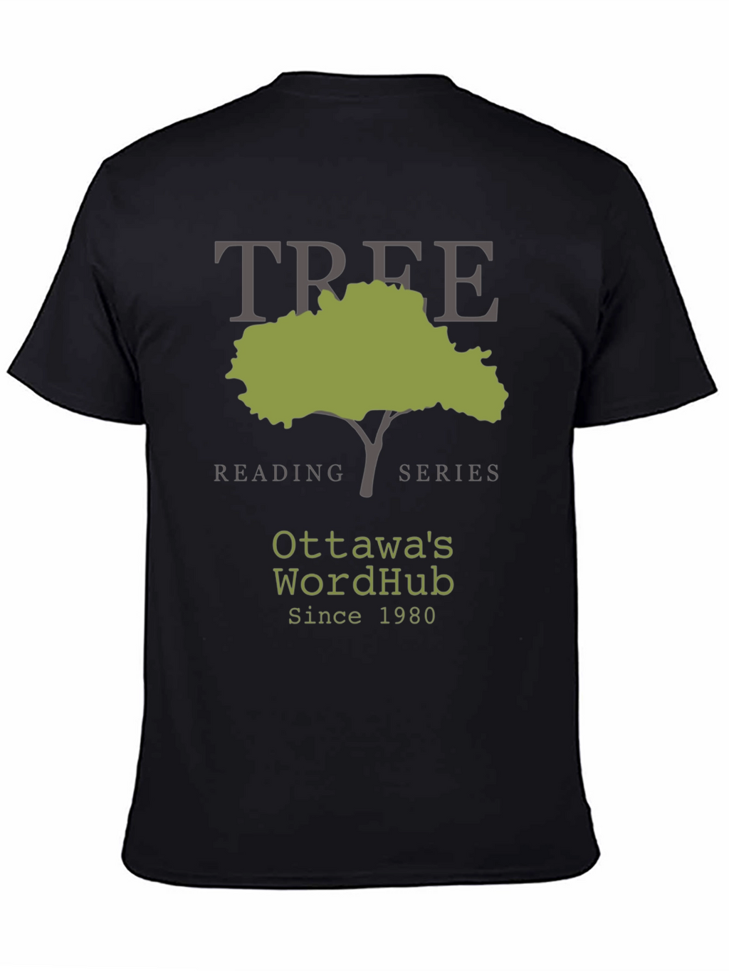 Ottawas WordHub Tree Reading Series Black T-Shirt