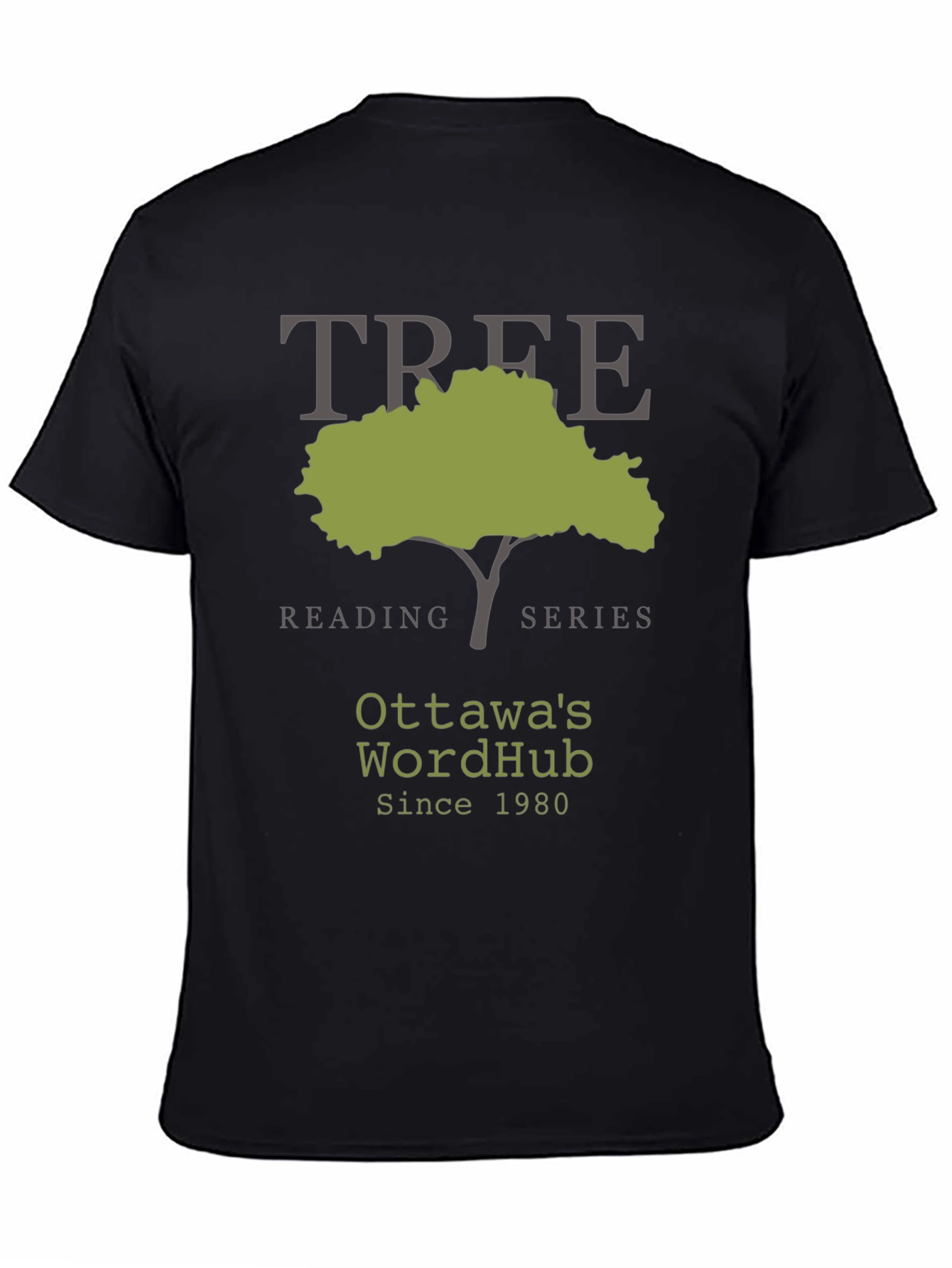 Ottawas WordHub Tree Reading Series Black T-Shirt