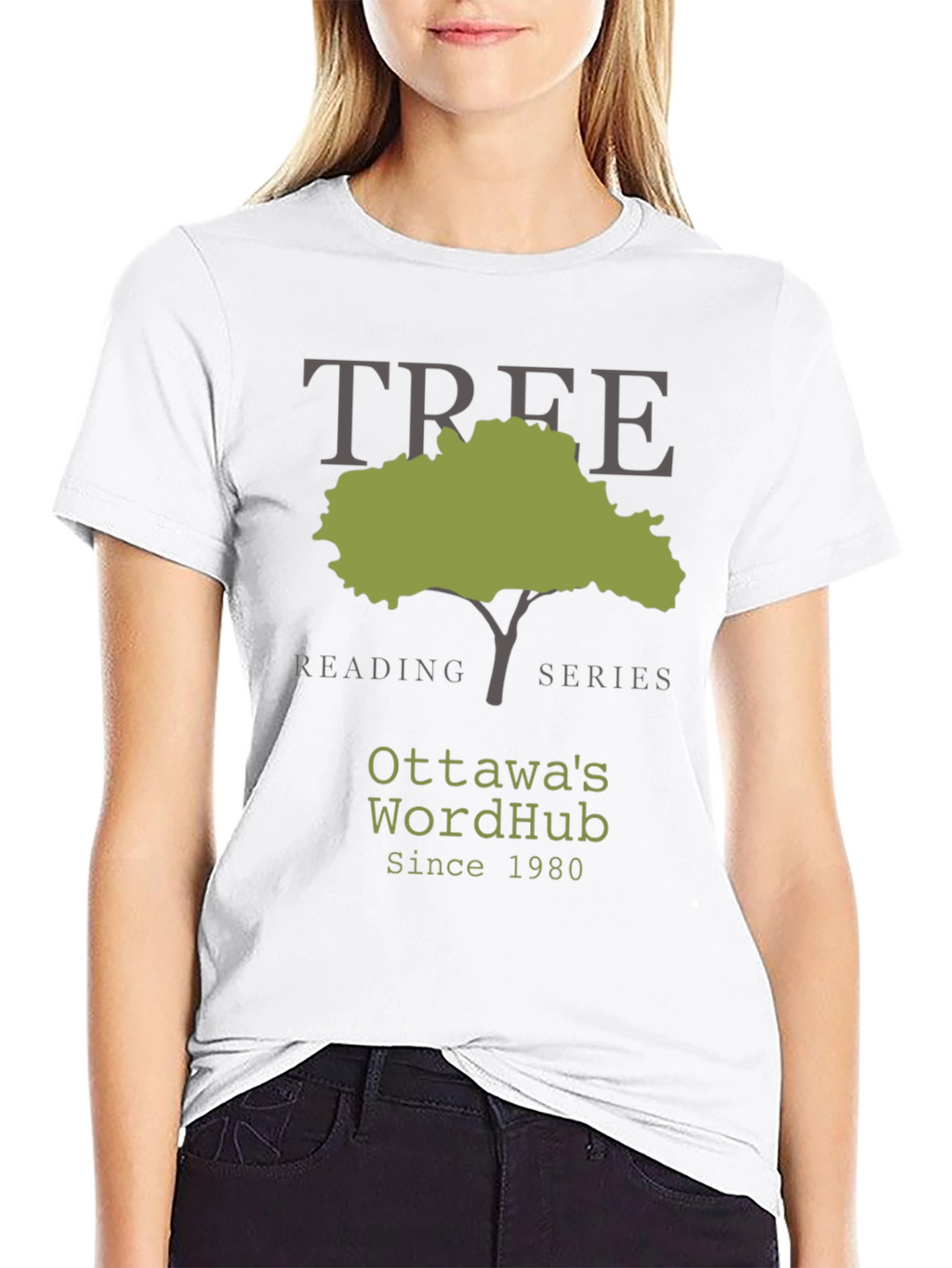Ottawas WordHub Tree Reading Series Black T-Shirt