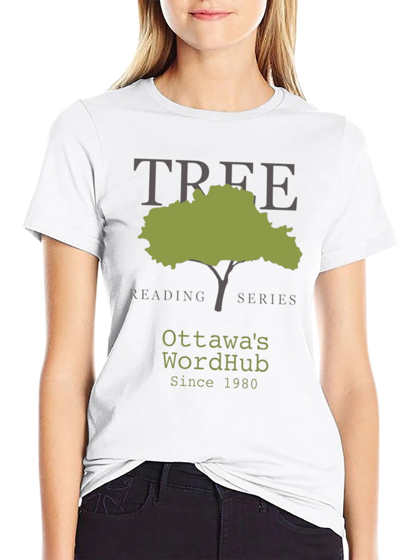 Ottawas WordHub Tree Reading Series Black T-Shirt