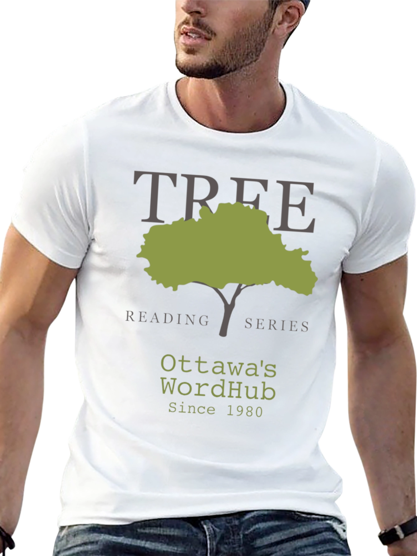 Ottawas WordHub Tree Reading Series Black T-Shirt