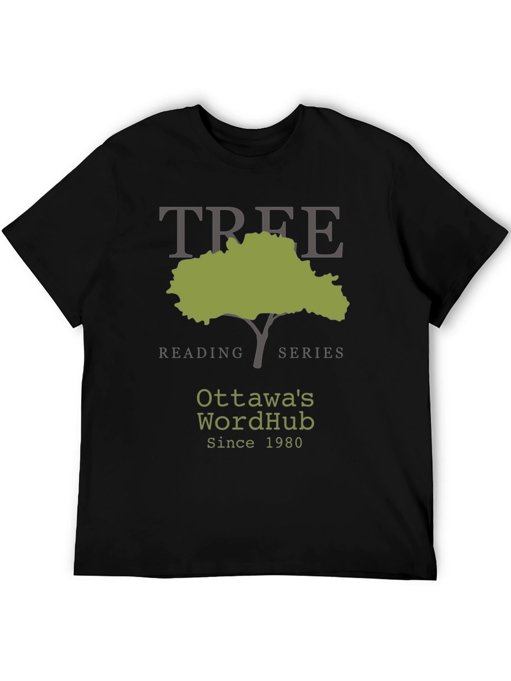 Ottawas WordHub Tree Reading Series Black T-Shirt