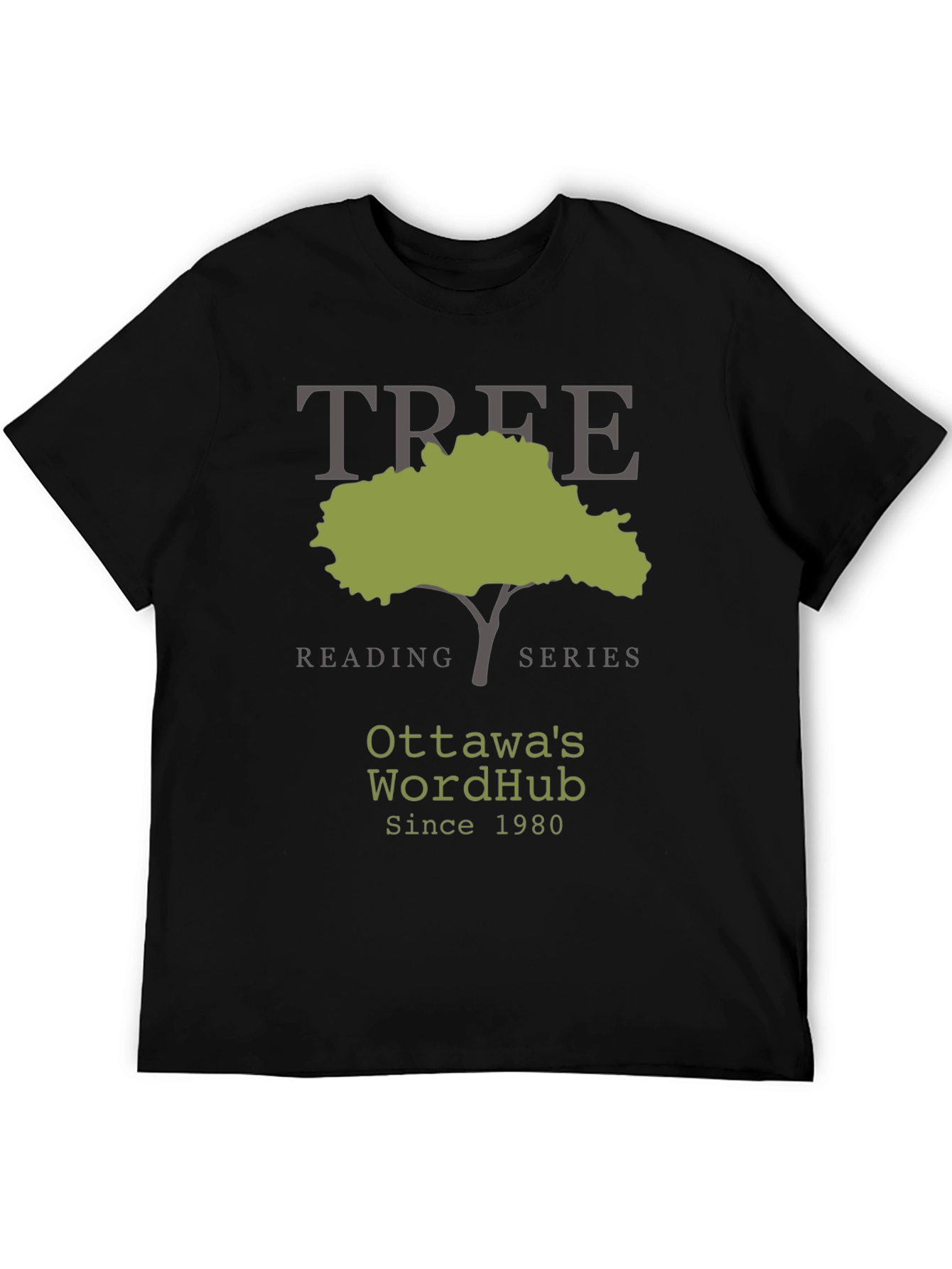 Ottawas WordHub Tree Reading Series Black T-Shirt