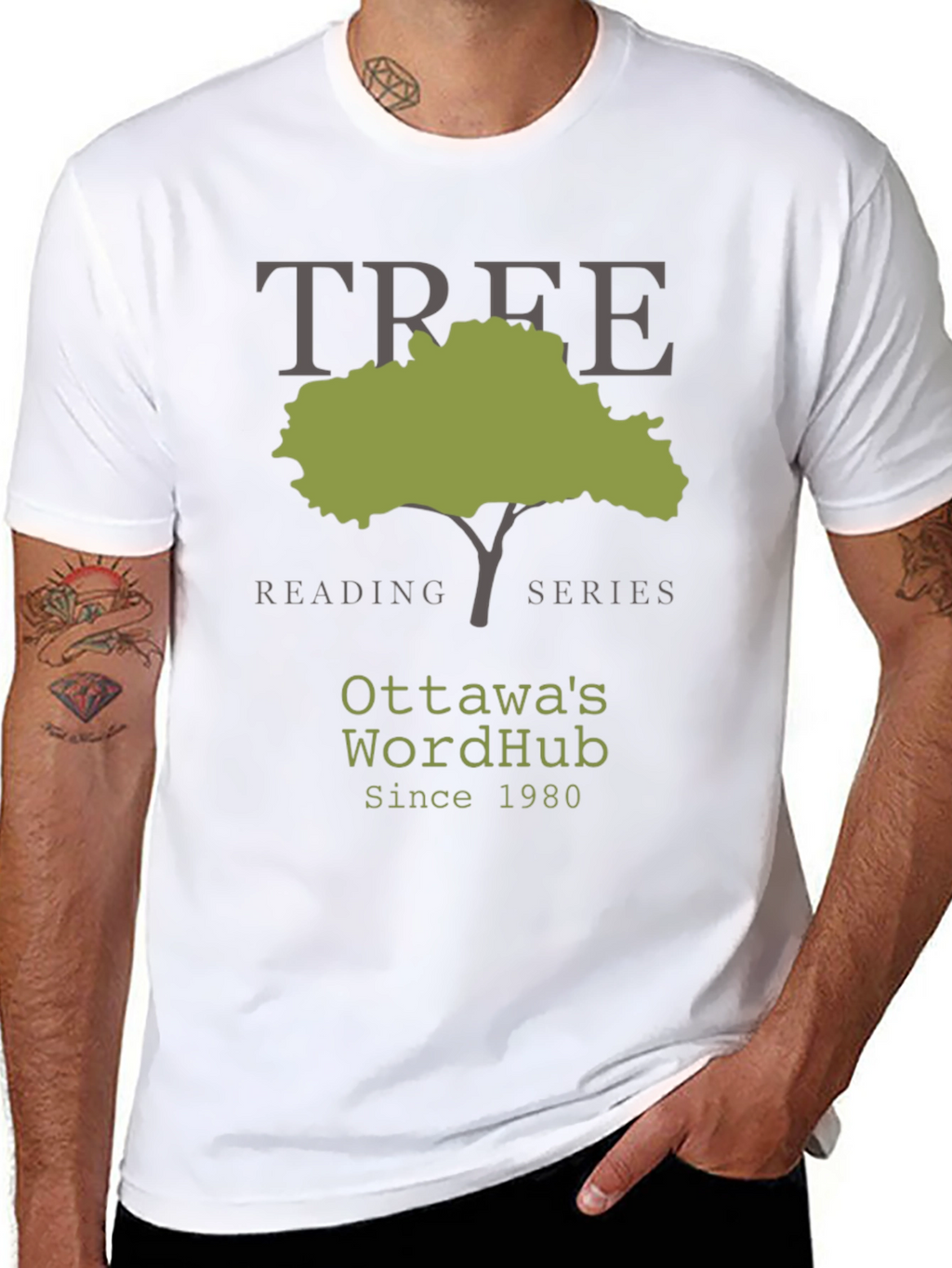 Ottawas WordHub Tree Reading Series Black T-Shirt