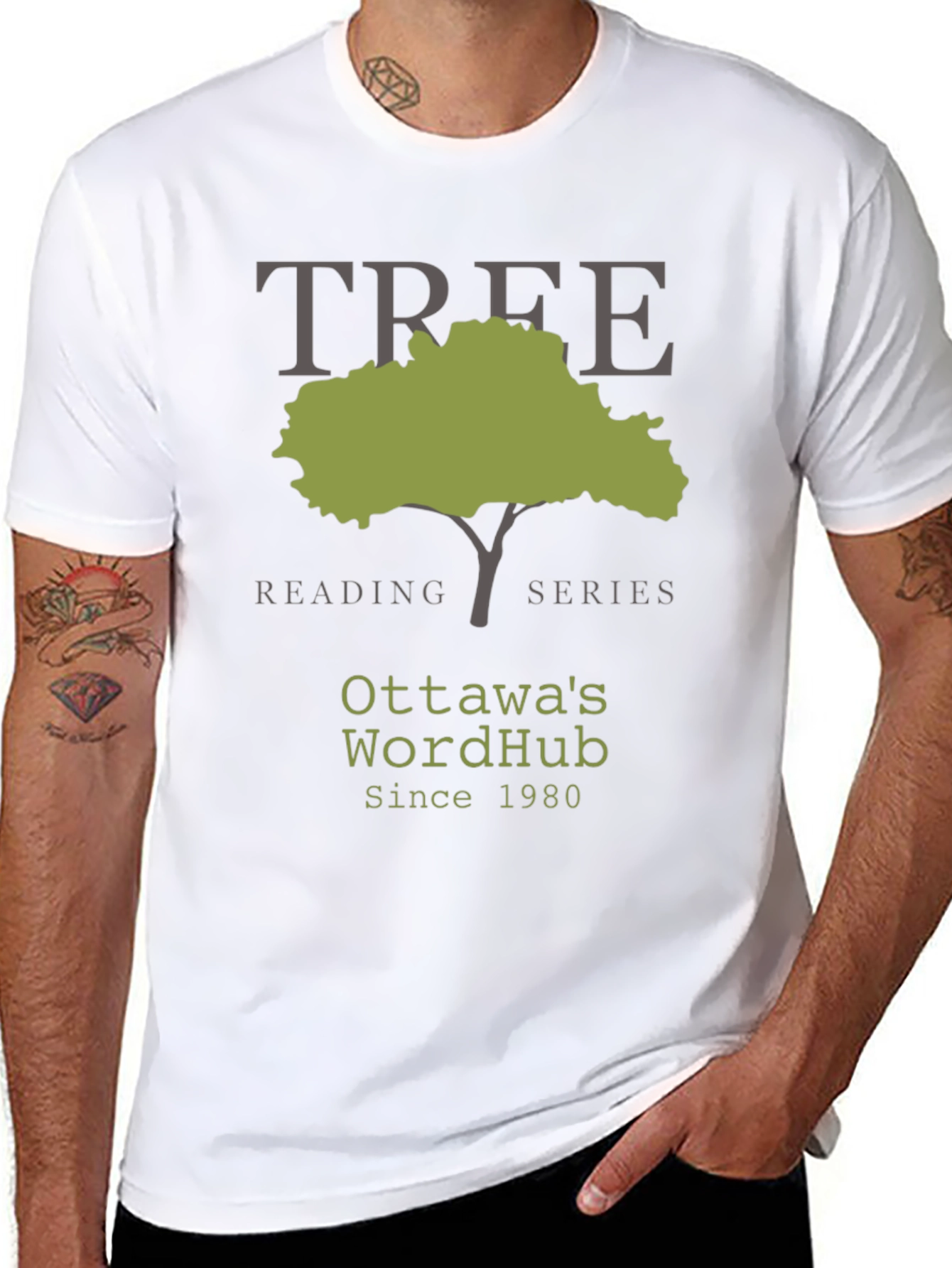 Ottawas WordHub Tree Reading Series Black T-Shirt