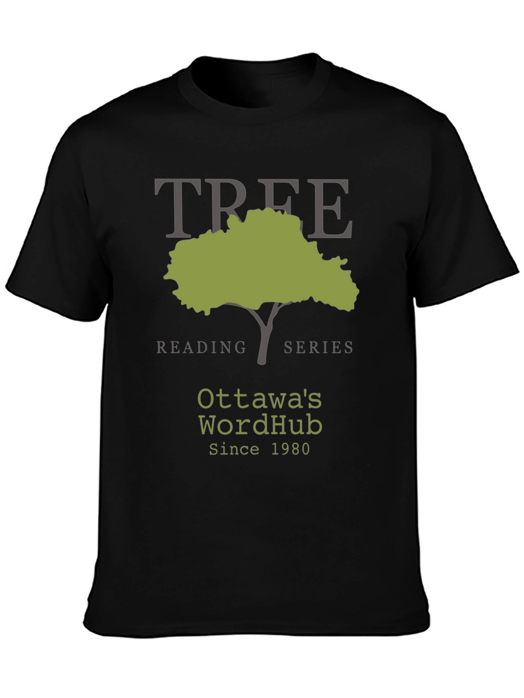 Ottawas WordHub Tree Reading Series Black T-Shirt