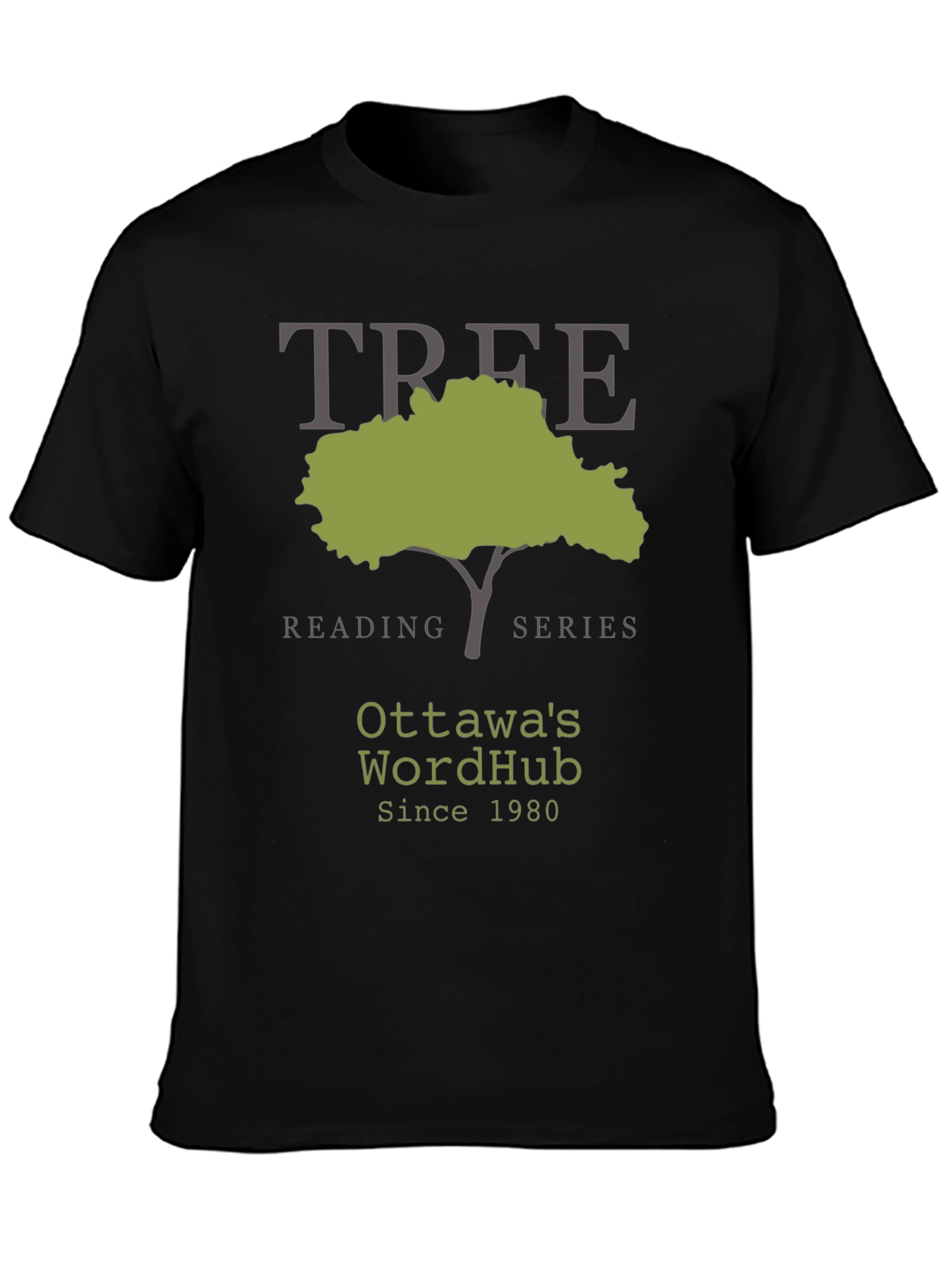 Ottawas WordHub Tree Reading Series Black T-Shirt