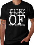 Think Outside Your Country T-Shirt Novelty Graphic Tee