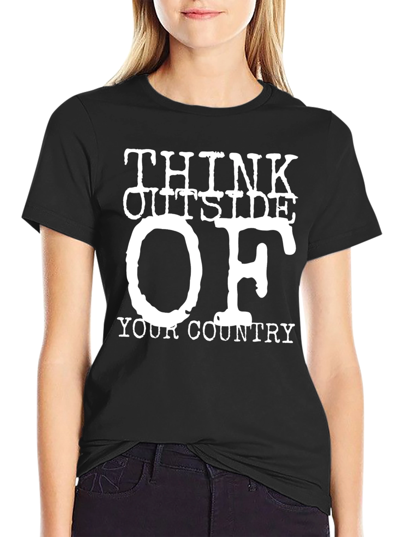 Think Outside Your Country T-Shirt Novelty Graphic Tee