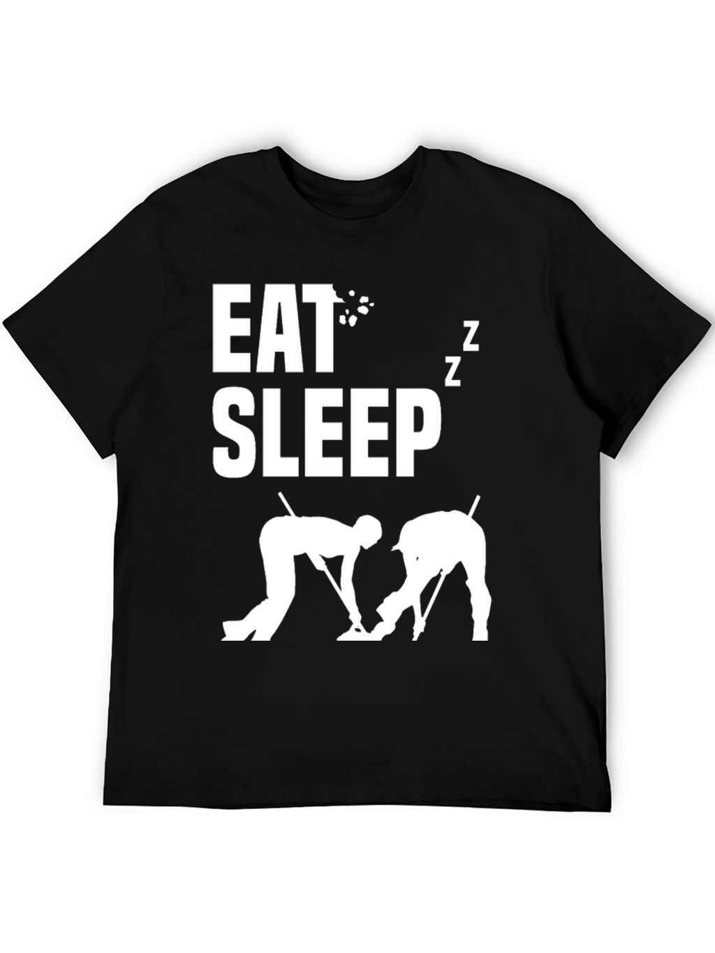 Eat Sleep Curling T-Shirt - Novelty Sports Tee