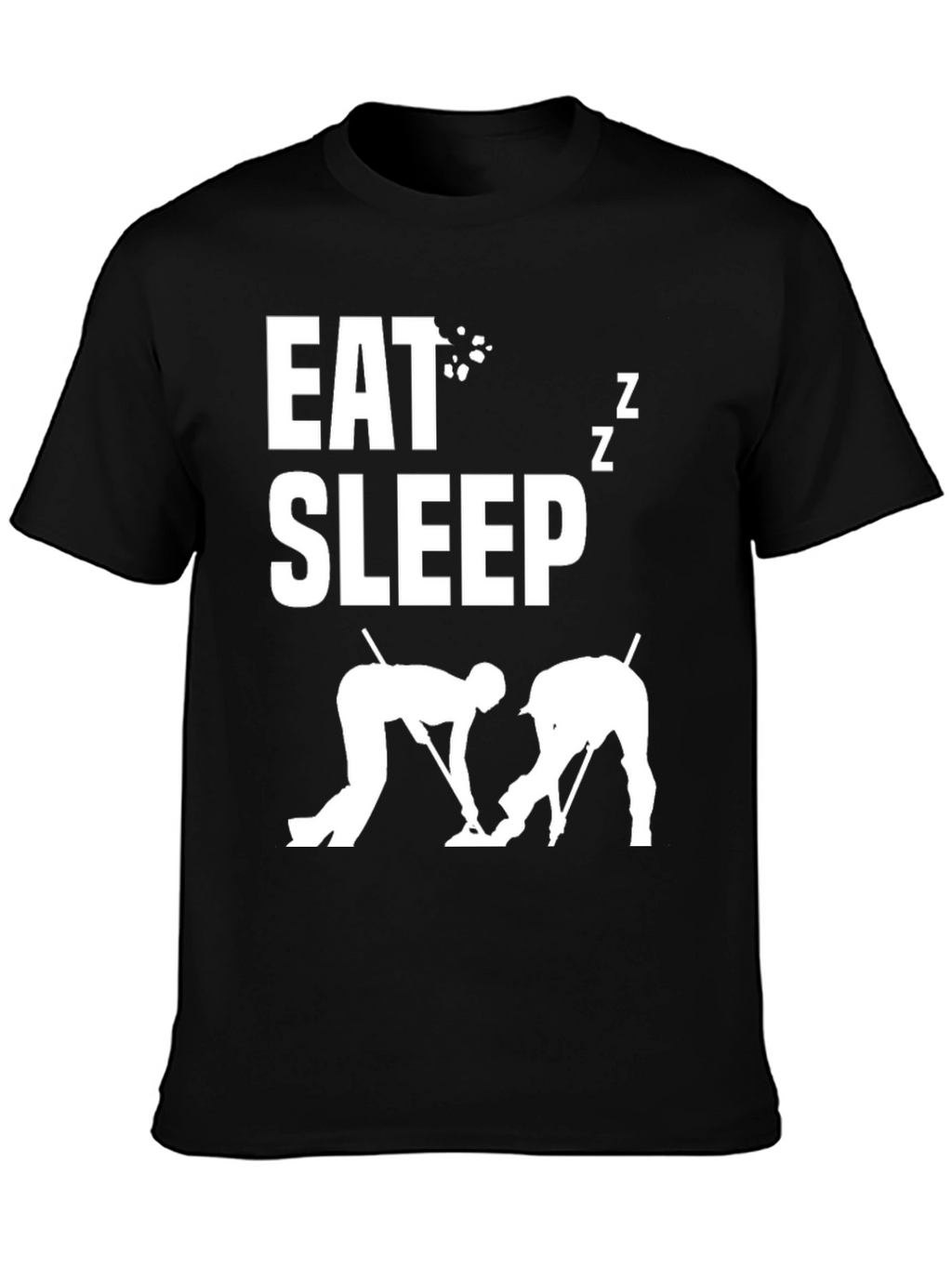 Eat Sleep Curling T-Shirt - Novelty Sports Tee