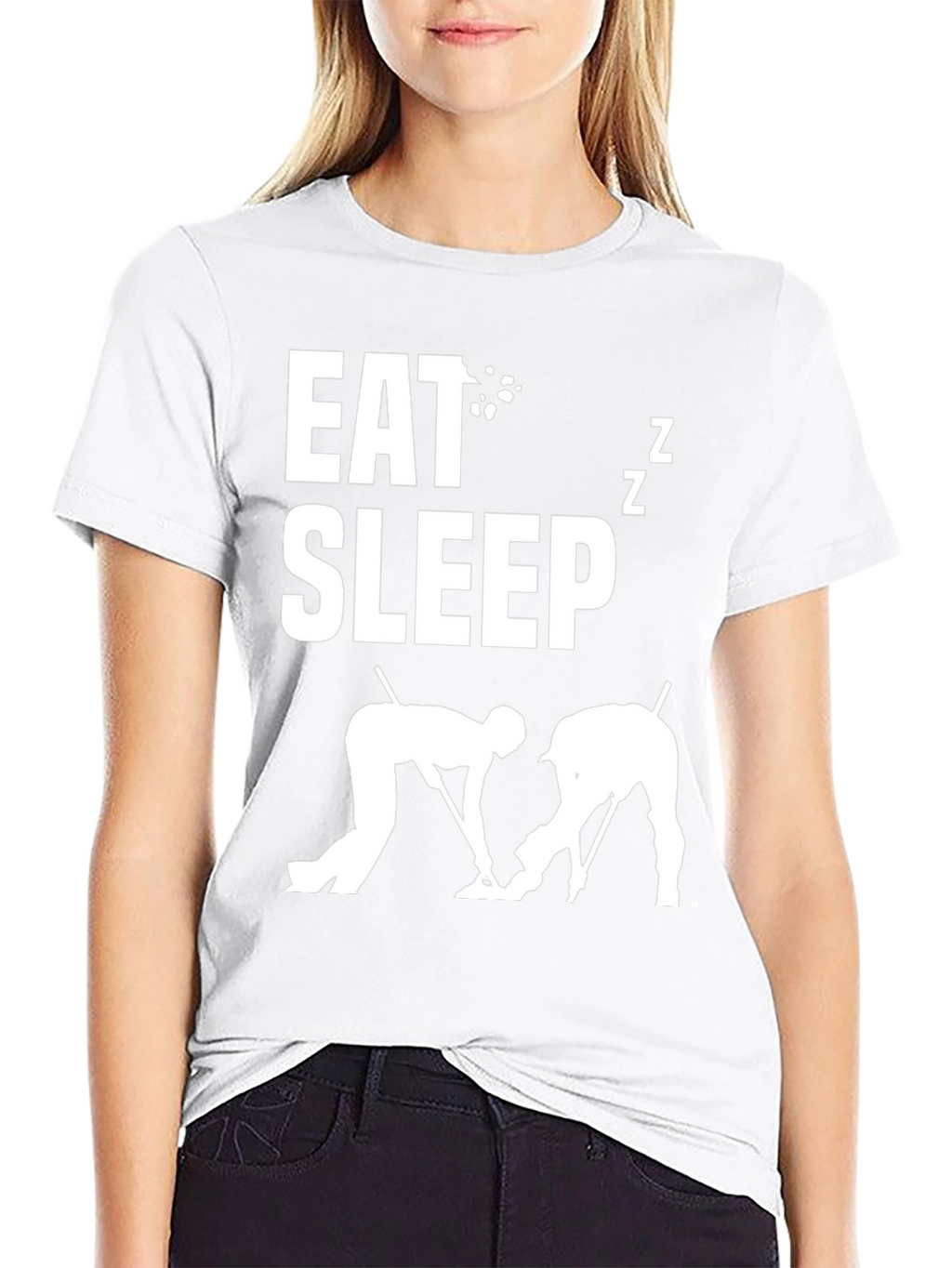 Eat Sleep Curling T-Shirt - Novelty Sports Tee