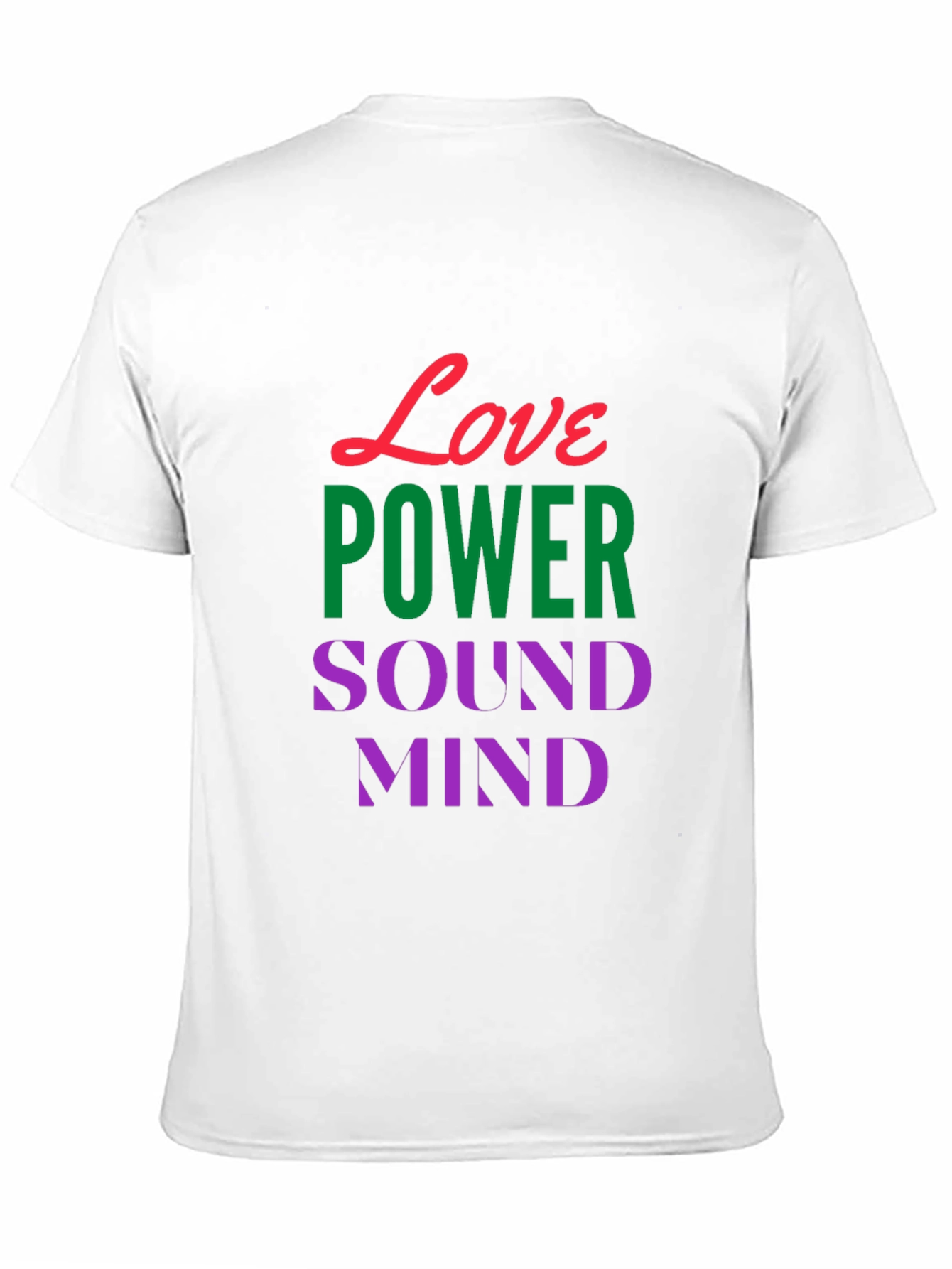 Love Power Sound Mind Black Graphic T-Shirt