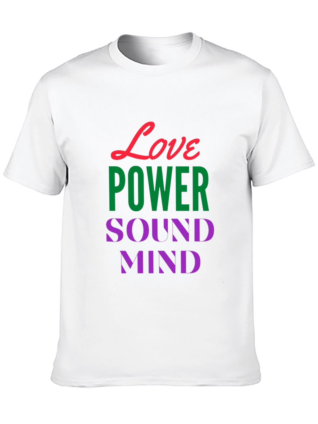 Love Power Sound Mind Black Graphic T-Shirt