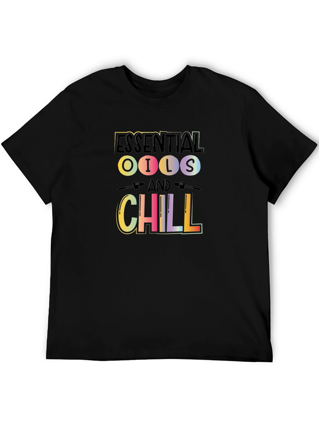 Essential Oils & Chill Black Graphic Tee